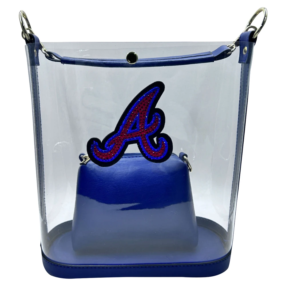 Cuce Atlanta Braves Rhinestone Clear Purse