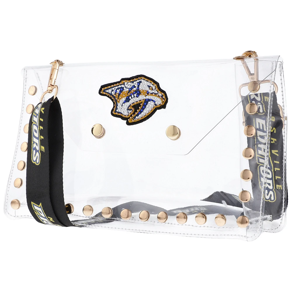 Cuce Nashville Predators Crystal Clear Envelope Crossbody Bag