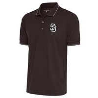 Men's Antigua Brown San Diego Padres Metallic Affluent Polo