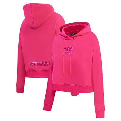 Women's Pro Standard Cincinnati Bengals Triple Pink Cropped Pullover Hoodie