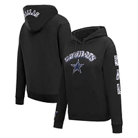 Women's Pro Standard Black Dallas Cowboys Animal Print Fleece Pullover Hoodie