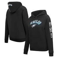 Women's Pro Standard Black Philadelphia Eagles Animal Print Fleece Pullover Hoodie