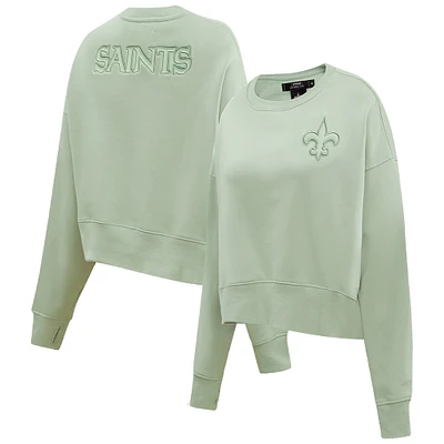 Women's Pro Standard  Light Green New Orleans Saints Neutral Pullover Sweatshirt