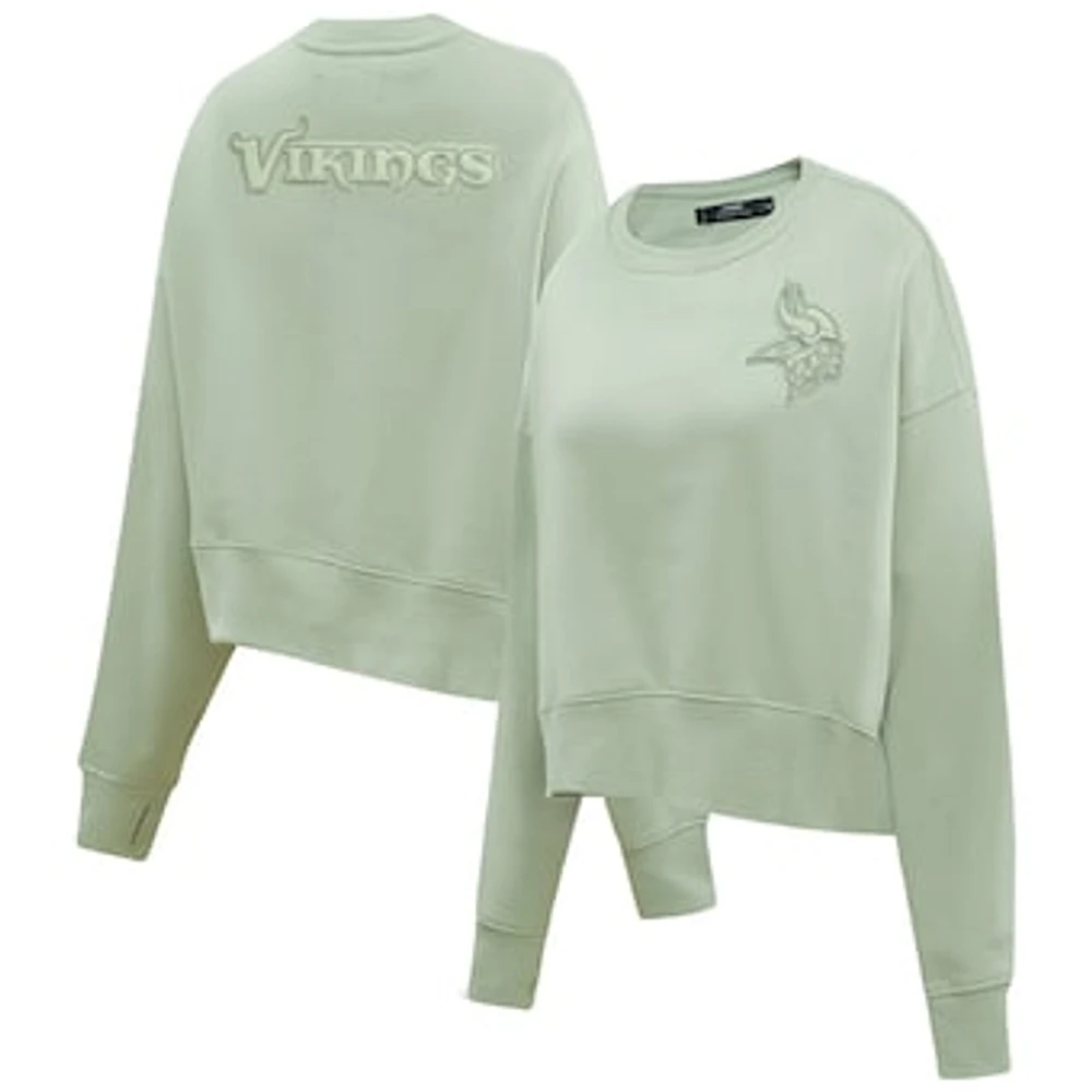 Women's Pro Standard  Light Green Minnesota Vikings Neutral Pullover Sweatshirt