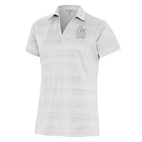 Women's Antigua  White St. Louis Cardinals Brushed Metallic Compass Polo