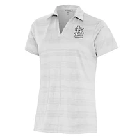 Women's Antigua  White St. Louis Cardinals Brushed Metallic Compass Polo
