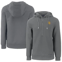 Men's Cutter & Buck  Gray San Diego Padres Roam Eco Half-Zip Recycled Pullover Hoodie