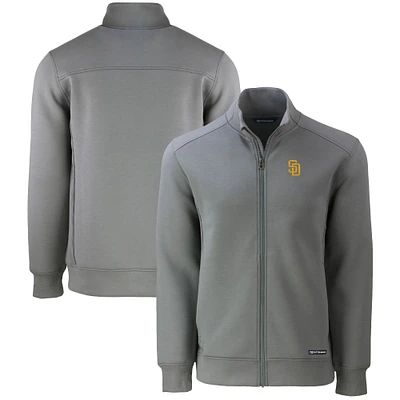 Men's Cutter & Buck  Gray San Diego Padres Roam Eco Recycled Full-Zip Jacket