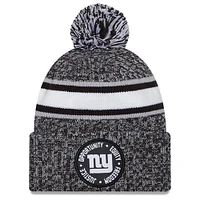 Men's New Era Heather Black New York Giants 2023 Inspire Change Cuffed Knit Hat With Pom