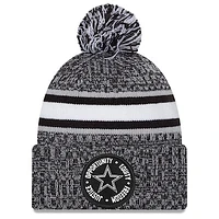 Men's New Era Heather Black Dallas Cowboys 2023 Inspire Change Cuffed Knit Hat With Pom