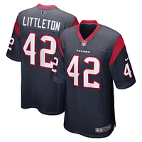 Men's Nike Cory Littleton Navy Houston Texans Game Player Jersey