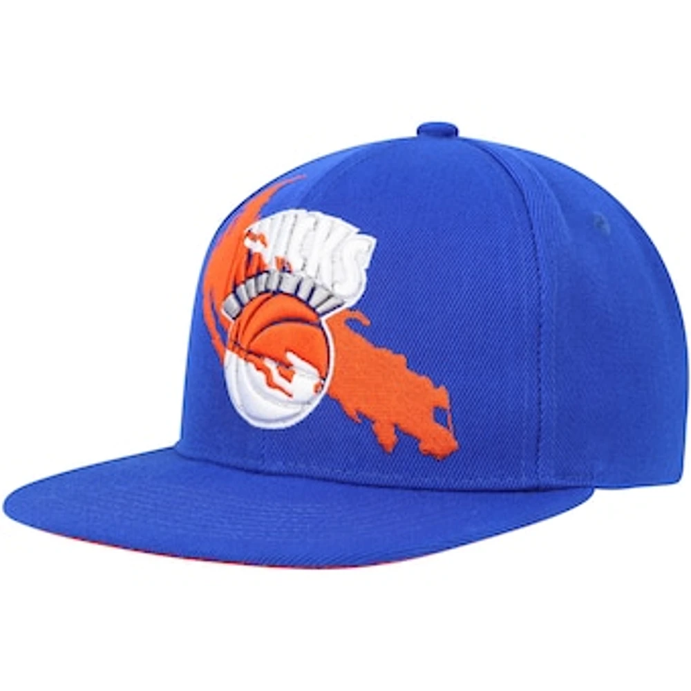 Men's Mitchell & Ness Blue New York Knicks Paint By Numbers Snapback Hat