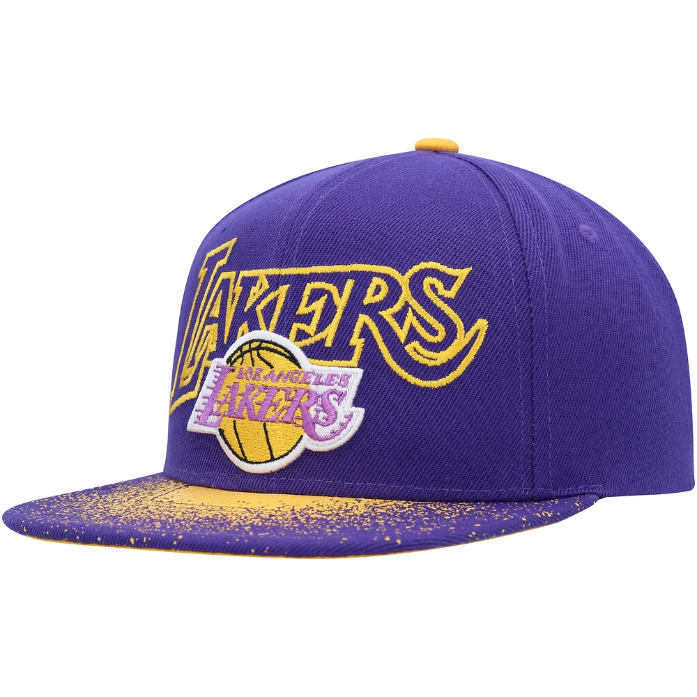 Men's Mitchell & Ness Purple Los Angeles Lakers Hardwood Classics Energy Re-Take Speckle Brim Snapback Hat