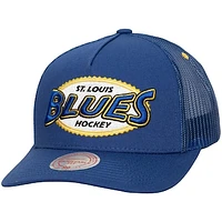 Men's Mitchell & Ness Blue St. Louis Blues Team Seal Trucker Snapback Hat