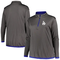 Women's Profile Charcoal Los Angeles Dodgers Plus Quarter-Zip Jacket