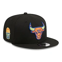 Men's New Era Black Chicago Bulls Neon Pop 9FIFTY Snapback Hat