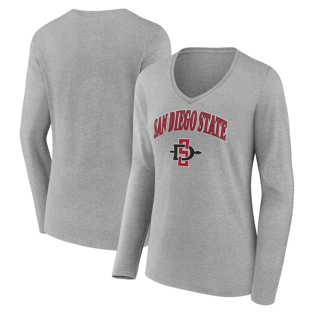 Women's San Diego State Aztecs Campus Long Sleeve V-Neck T-Shirt