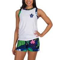 Women's Concepts Sport  White Toronto Maple Leafs Roamer Knit Tank Top & Shorts Set