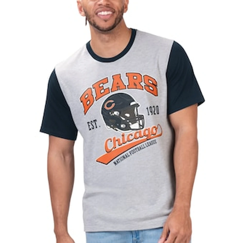 Men's G-III Sports by Carl Banks Heather Gray Chicago Bears Black Label T-Shirt