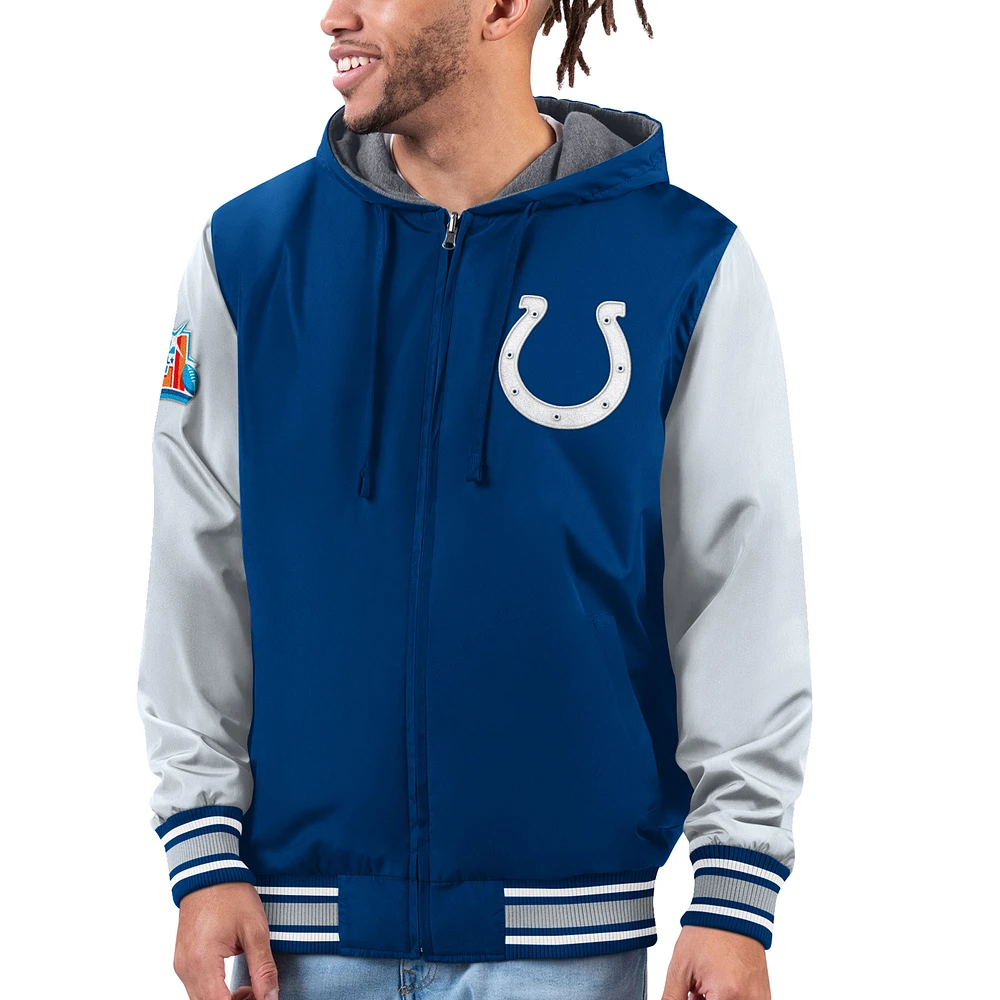 Men's G-III Sports by Carl Banks Royal/Gray Indianapolis Colts Commemorative Reversible Full-Zip Jacket