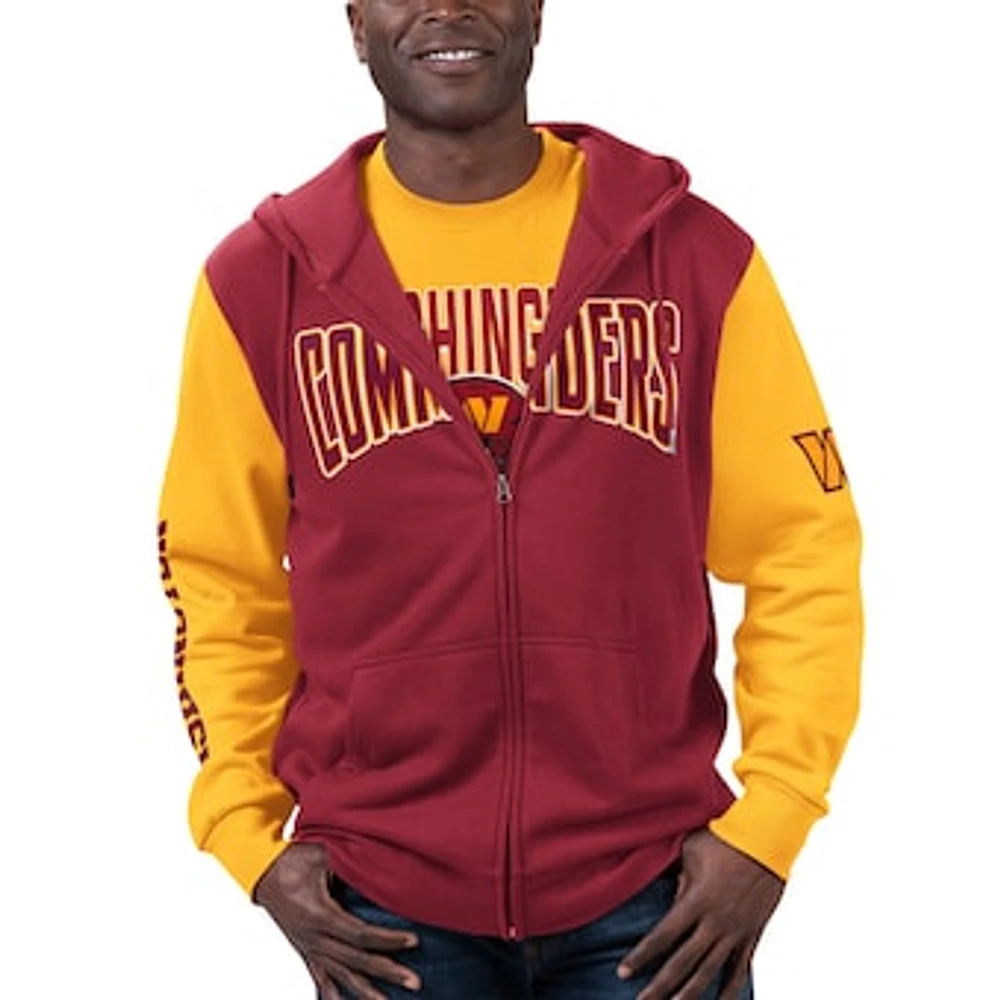 Men's G-III Sports by Carl Banks Burgundy/Gold Washington Commanders T-Shirt & Full-Zip Hoodie Combo Set