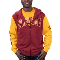 Men's G-III Sports by Carl Banks Burgundy/Gold Washington Commanders T-Shirt & Full-Zip Hoodie Combo Set