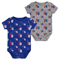 Infant Royal/Gray Philadelphia 76ers Two-Pack Double Up Bodysuit Set