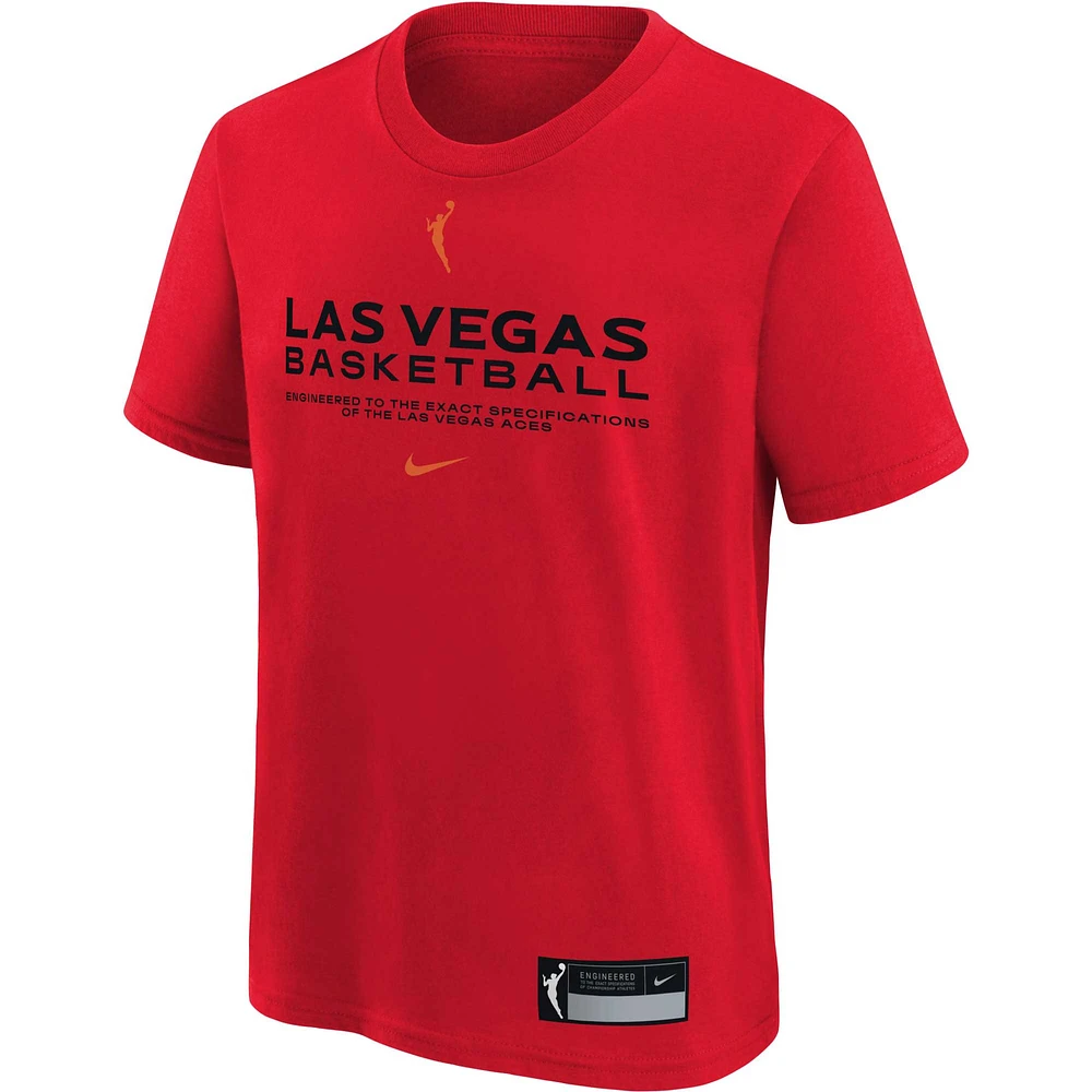 Youth Nike Red Las Vegas Aces On Court Legend Essential Practice T-Shirt