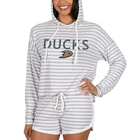Women's Concepts Sport  Cream Anaheim Ducks Visibility Long Sleeve Hoodie Top & Shorts Set