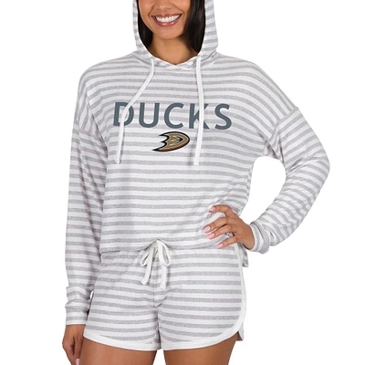 Women's Concepts Sport  Cream Anaheim Ducks Visibility Long Sleeve Hoodie Top & Shorts Set