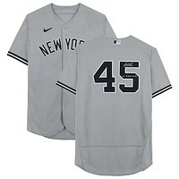 Gerrit Cole New York Yankees Autographed Game-Used #45 Gray Jersey vs. Los Angeles Angels on August 31st, 2022 with "GU 8-31-22 vs LAA" Inscription