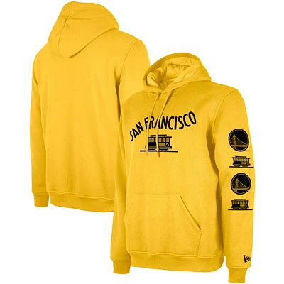 Men's 5th & Ocean by New Era Gold Golden State Warriors 2023/24 City Edition Pullover Hoodie