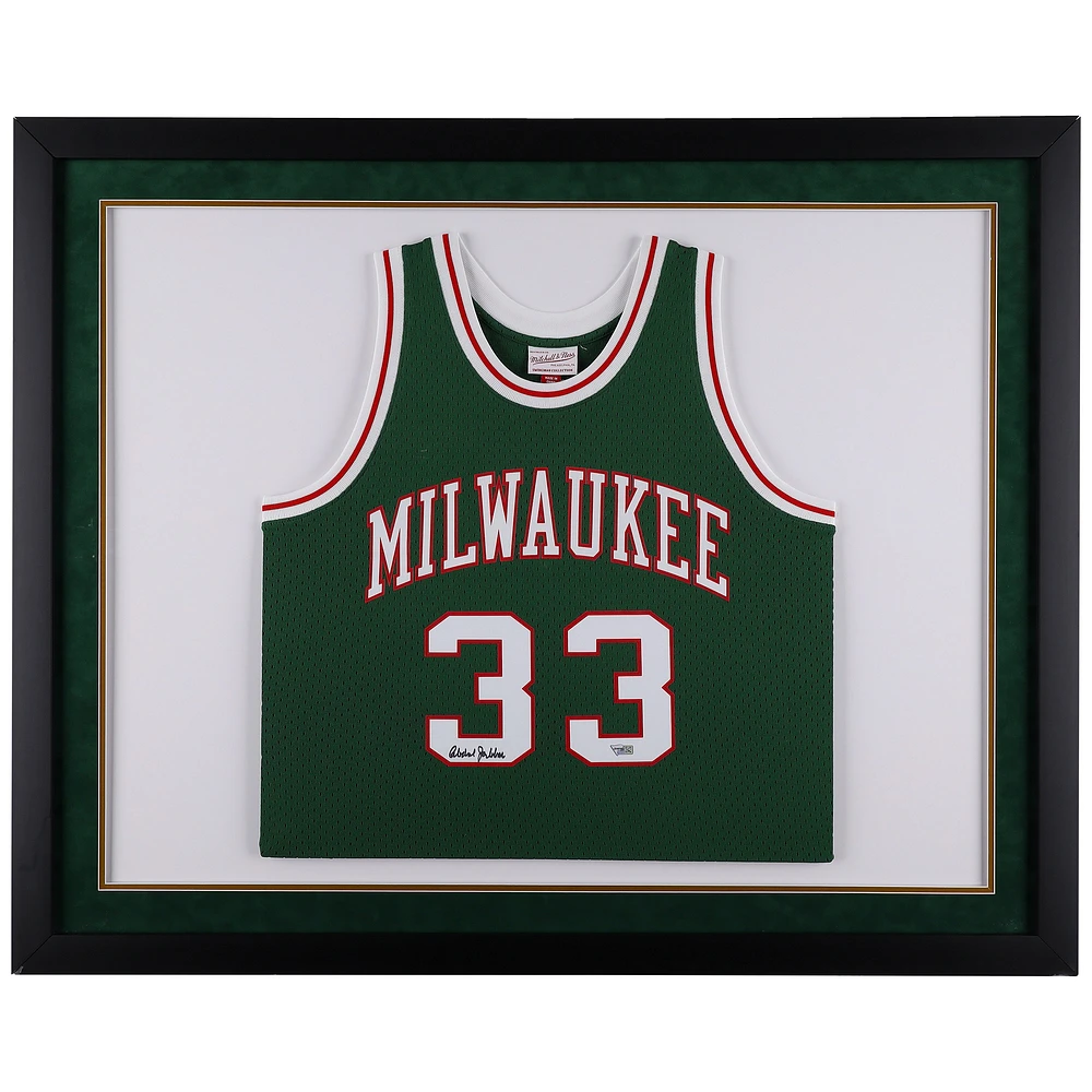 Kareem Abdul-Jabbar Milwaukee Bucks Autographed Framed Mitchell & Ness Green 1970-71 Throwback Jersey