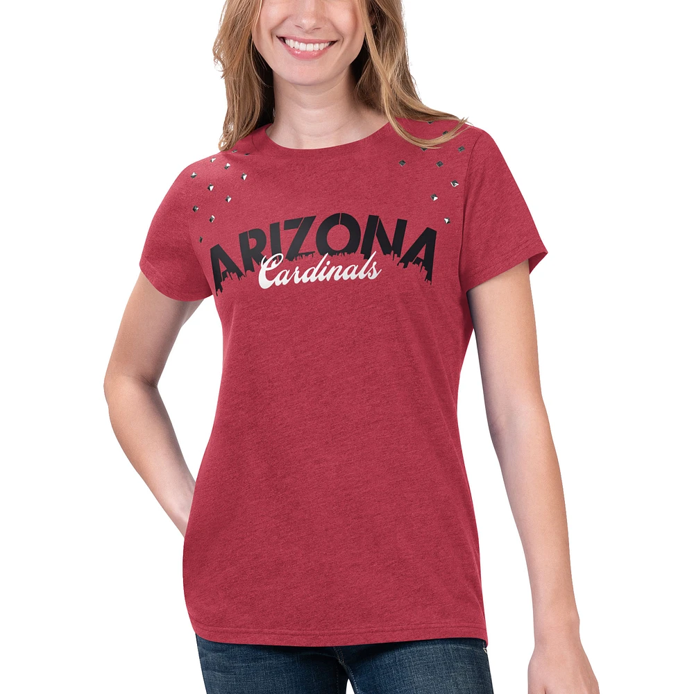 Women's G-III 4Her by Carl Banks Heathered Cardinal Arizona Cardinals Main Game T-Shirt