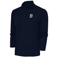 Men's Antigua Navy Detroit Tigers Metallic Tribute Quarter-Zip Top