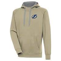 Men's Antigua Khaki Tampa Bay Lightning Victory Pullover Hoodie