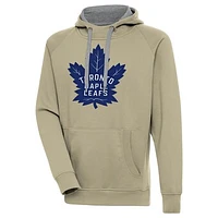 Men's Antigua Khaki Toronto Maple Leafs Victory Pullover Hoodie