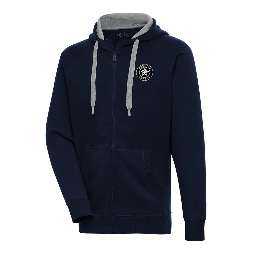 Men's Antigua Navy Houston Astros Metallic Victory Full-Zip Hoodie