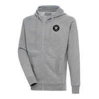 Men's Antigua Heather Gray Houston Astros Metallic Victory Full-Zip Hoodie