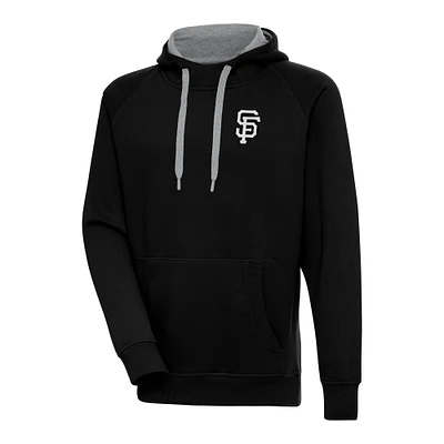 Men's Antigua Black San Francisco Giants Metallic Victory Pullover Hoodie