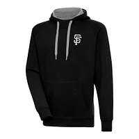 Men's Antigua Black San Francisco Giants Metallic Victory Pullover Hoodie