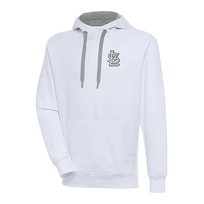 Men's Antigua White St. Louis Cardinals Metallic Victory Pullover Hoodie