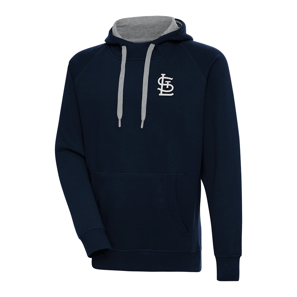 Men's Antigua Navy St. Louis Cardinals Metallic Victory Pullover Hoodie