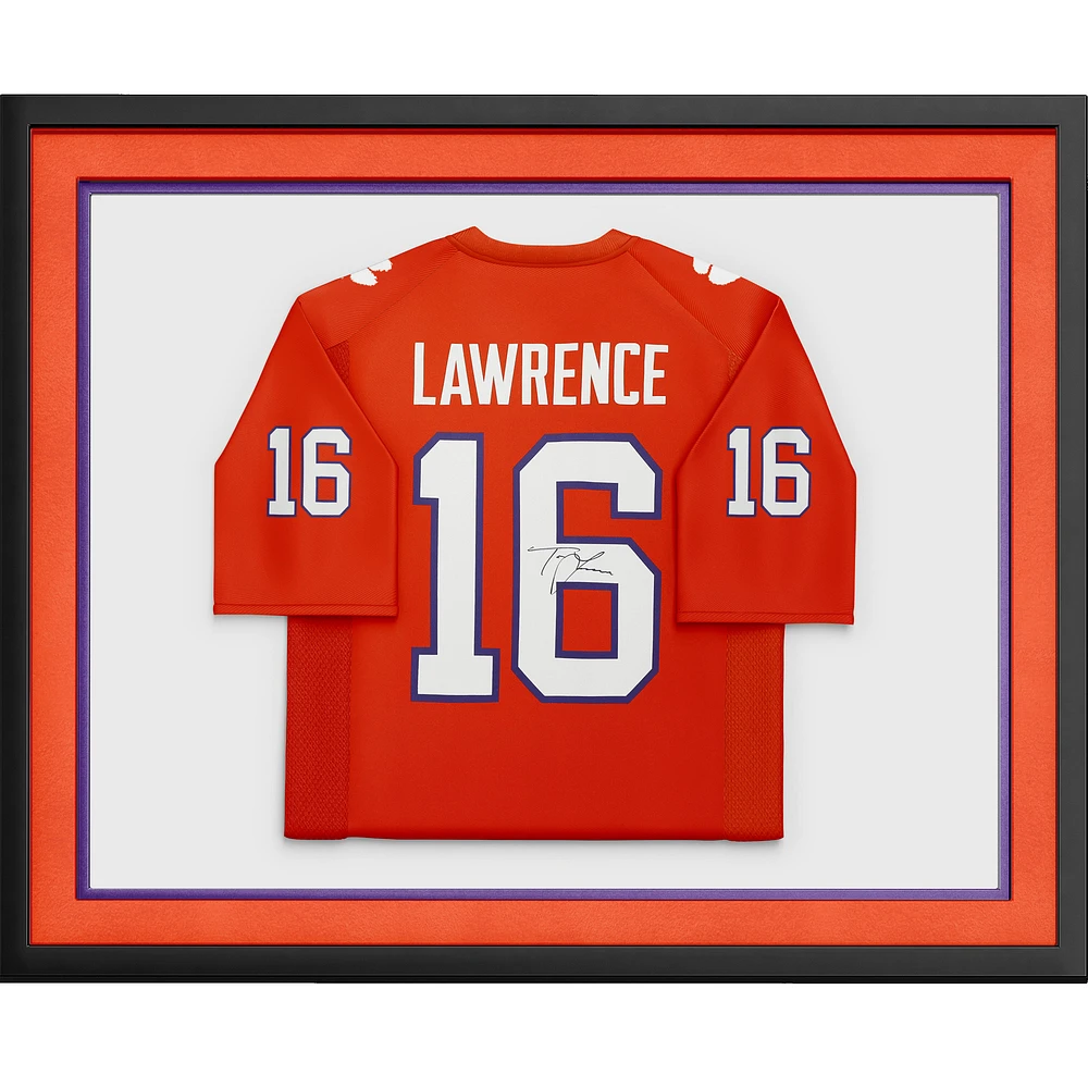 Trevor Lawrence Clemson Tigers Autographed Framed Orange Nike Game Jersey