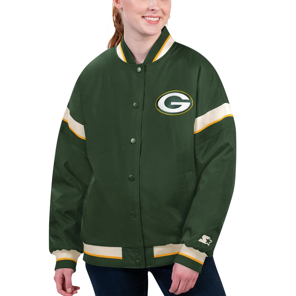 Women's Starter Green Bay Packers Tournament Full-Snap Varsity Jacket