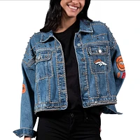 Women's G-III 4Her by Carl Banks Denver Broncos First Finish Medium Denim Full-Button Jacket