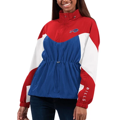 Women's G-III 4Her by Carl Banks Royal/Red Buffalo Bills Tie Breaker Lightweight Quarter-Zip Jacket