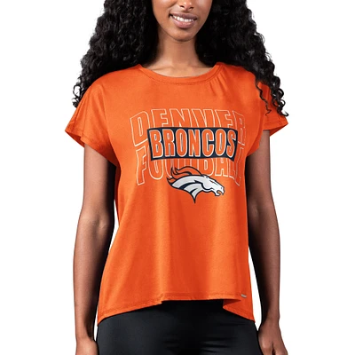 Women's MSX by Michael Strahan Orange Denver Broncos Abigail Back Slit T-Shirt