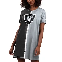 Women's Starter Black Las Vegas Raiders Ace Tie-Dye T-Shirt Dress