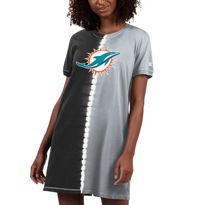 Women's Starter Black Miami Dolphins Ace Tie-Dye T-Shirt Dress